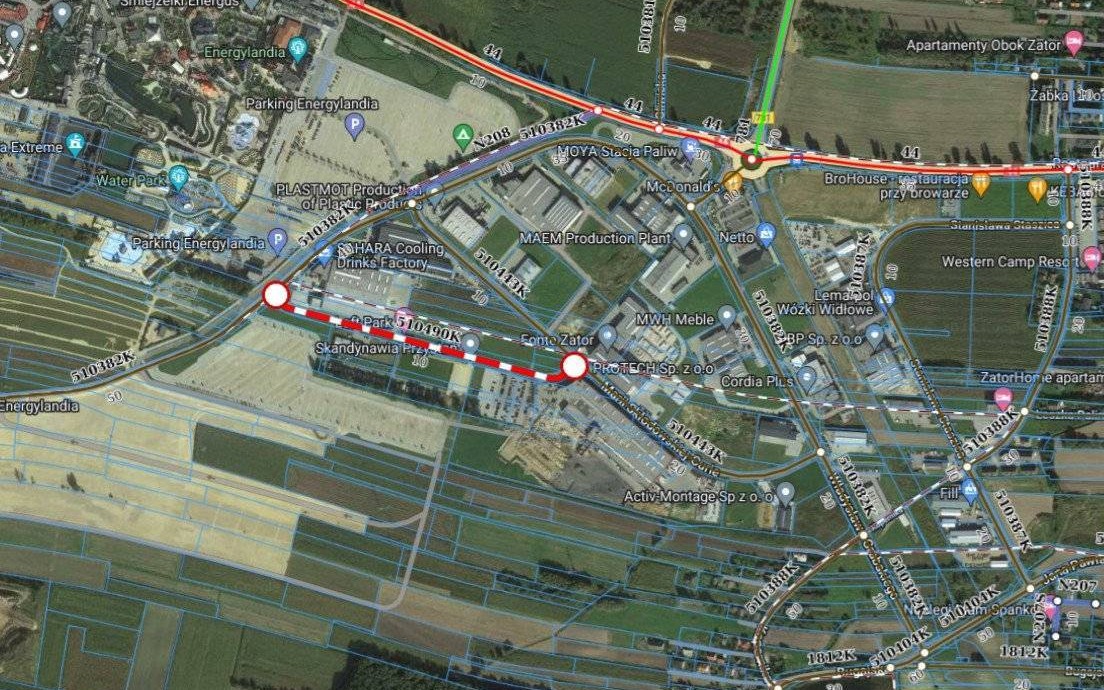 ul. R. Rybarskiego w Zatorze - zamknięta