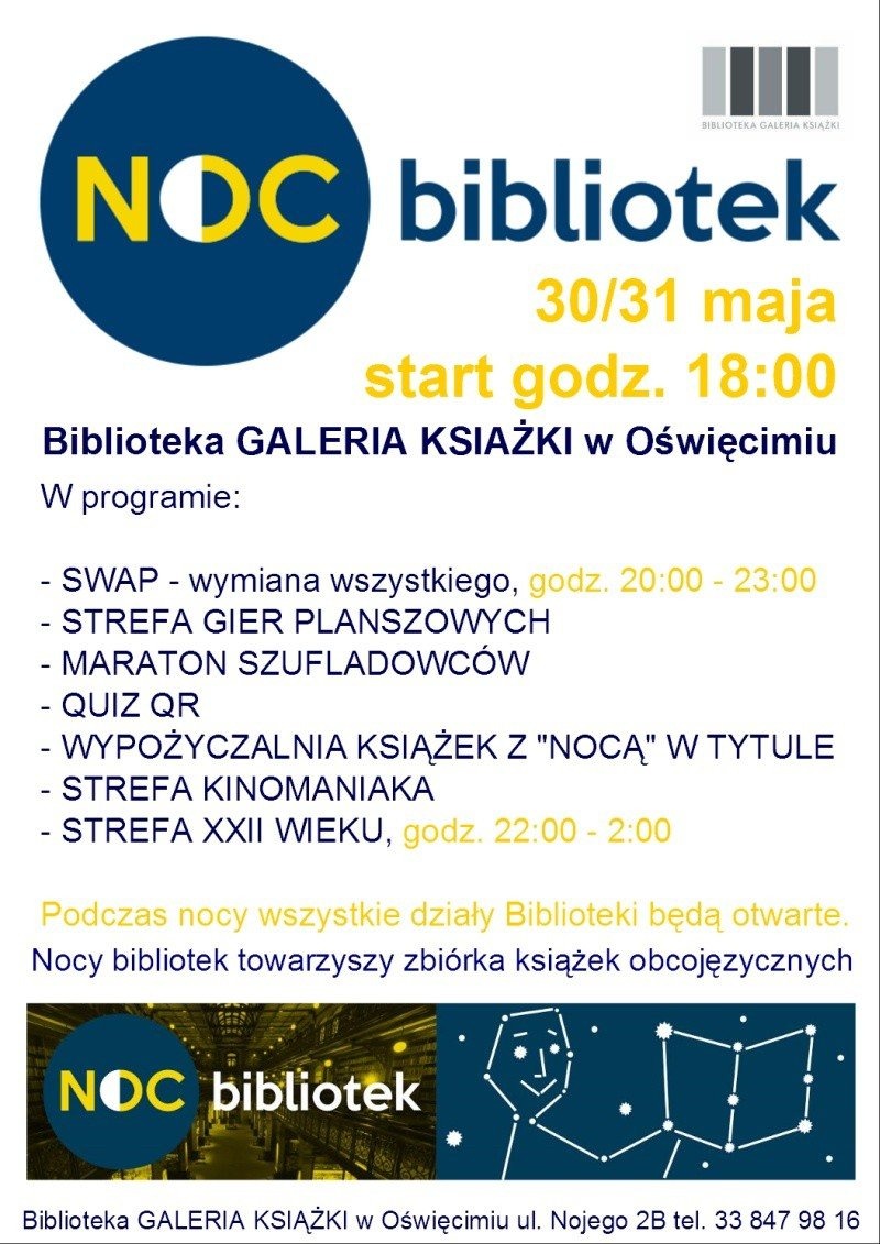 Pierwsza Noc Bibliotek w Bibliotece GALERIA KSIĄŻKI