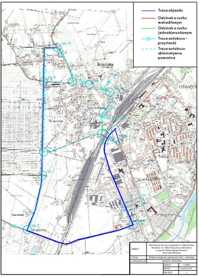 Remont wiaduktu w ciągu ul. Męczeństwa Narodów w Oświęcimiu i Brzezince