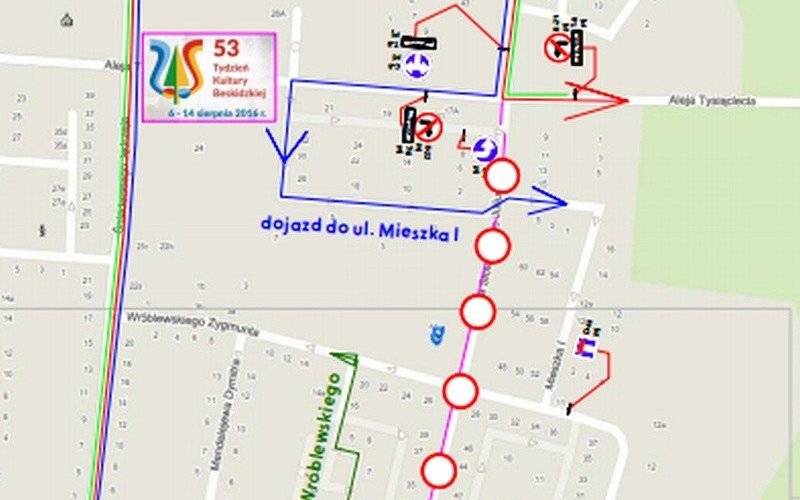 Tydzień Kultury Beskidzkiej - zmiana organizacji ruchu