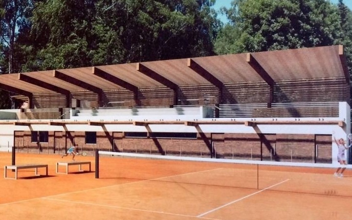 Korty z trybunami i… ekranem akustycznym