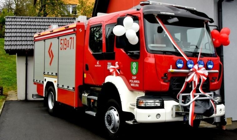 Nowy wóz dla OSP w Polance Wielkiej. Zakup wsparł Powiat Oświęcimski