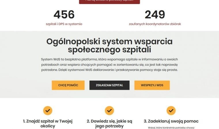 Wsparciedlaszpitala.pl. System, który pomaga… pomagać!