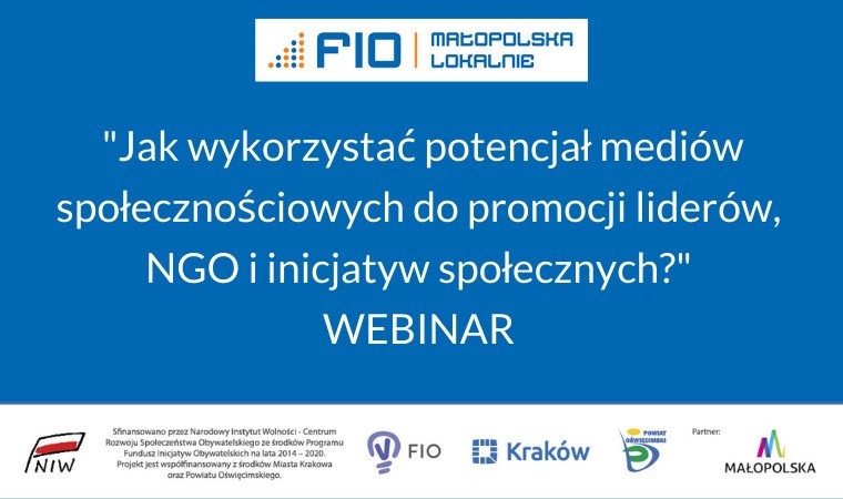 Potencjał mediów społecznościowych w promocji NGO- zapraszamy na webinar