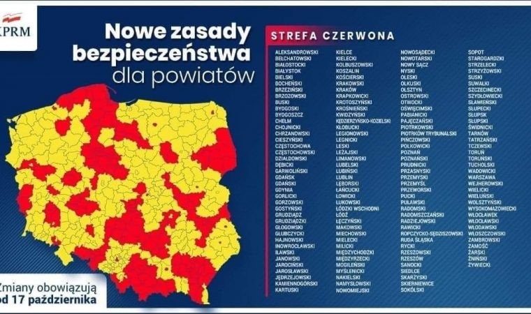Nasz powiat w czerwonej strefie. Kolejne obostrzenia dla mieszkańców