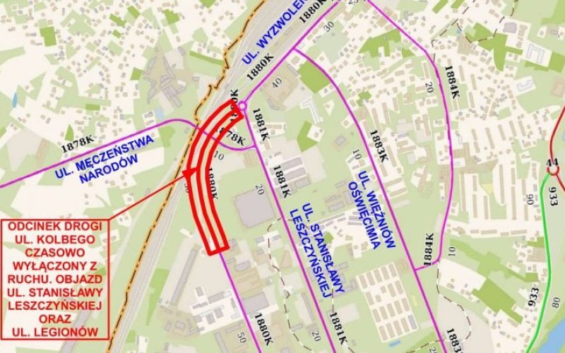 Od 8 kwietnia zamknięty dla ruchu fragment ulicy Kolbego. Trwa przebudowa drogi powiatowej