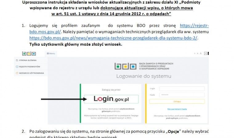 Tak dokonasz aktualizacji w rejestrze BDO