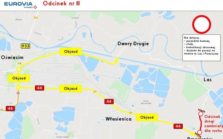 Rusza III etap przebudowy drogi powiatowej w Przeciszowie. Objazdy dla kierowców