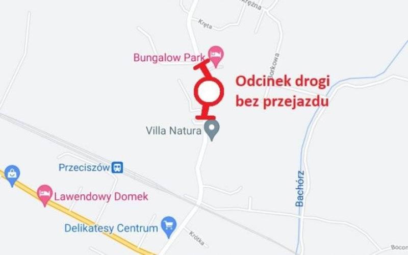 Nieprzejezdna droga w Przeciszowie