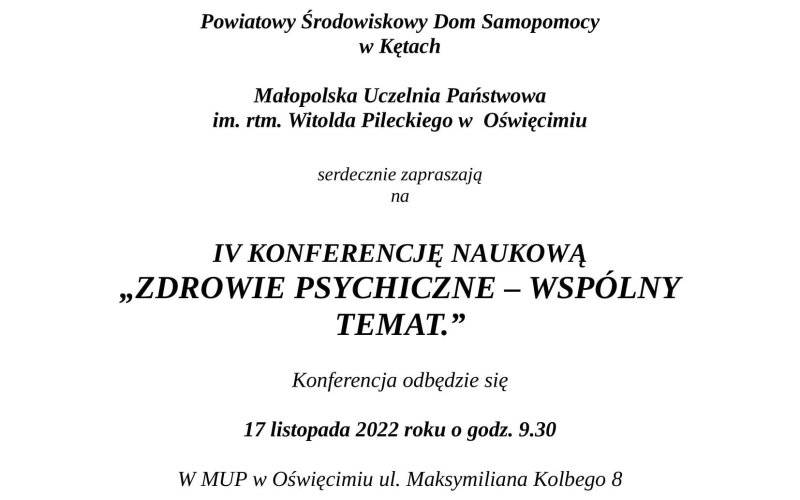 Konferencja naukowa o zdrowiu psychicznym