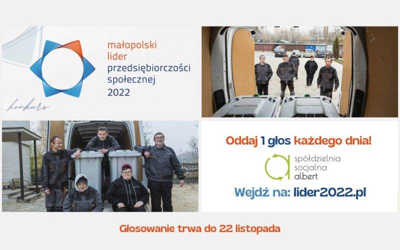 Spółdzielnia Socjalna Albert z Chełmka w finale konkursu Małopolski Lider Przedsiębiorczości Społecznej