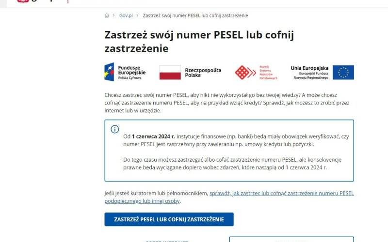 Tak zastrzeżesz swój numer PESEL