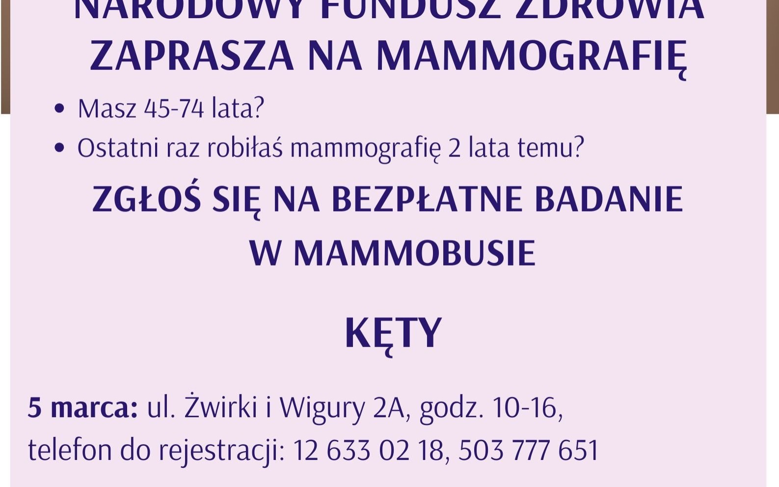 Zbadaj piersi w mammobusie