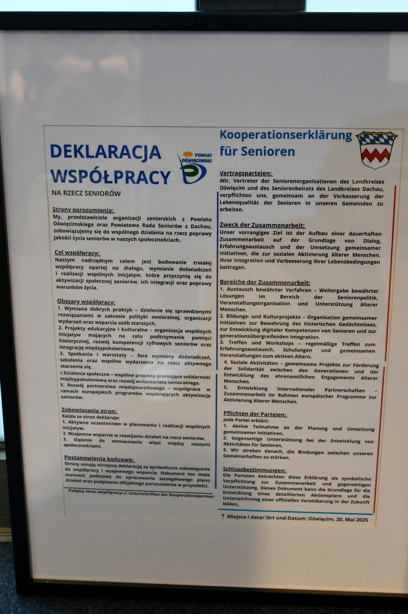 Seniorzy ponad granicami – kolejny rozdział współpracy Powiatów Dachau i Oświęcimskiego