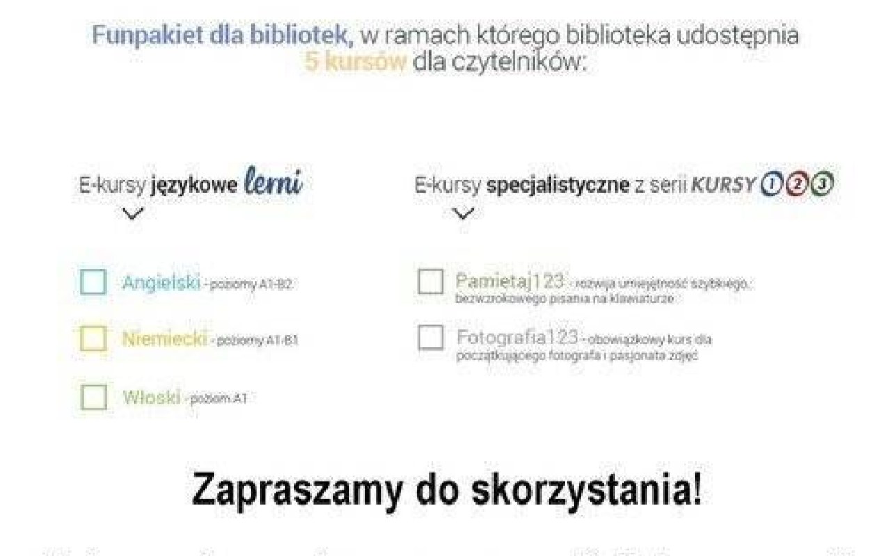 OŚWIĘCIM. Zapisy na bezpłatne kursy w bibliotece