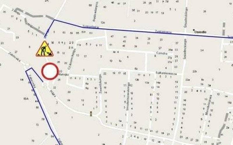 OŚWIĘCIM. Zamknięty odcinek Nojego do ronda przy Pilata