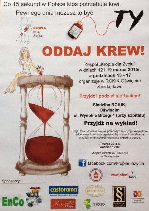 OŚWIĘCIM. „Kropla dla życia”, czyli licealiści ratują życie innym