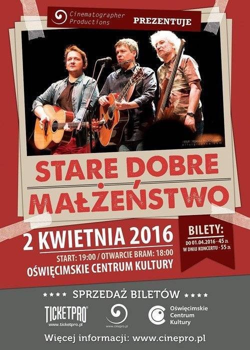 ZAPROSZENIE. W Oświęcimiu wystąpi Stare Dobre Małżeństwo