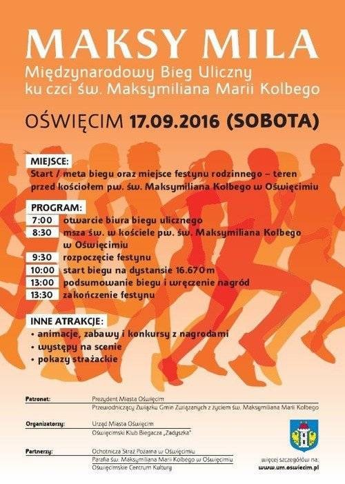 OŚWIĘCIM. Maksy Mila, czyli 10 mil franciszkańskich. Pobiegnij w międzynarodowym towarzystwie i uczcij męczennika z Auschwitz