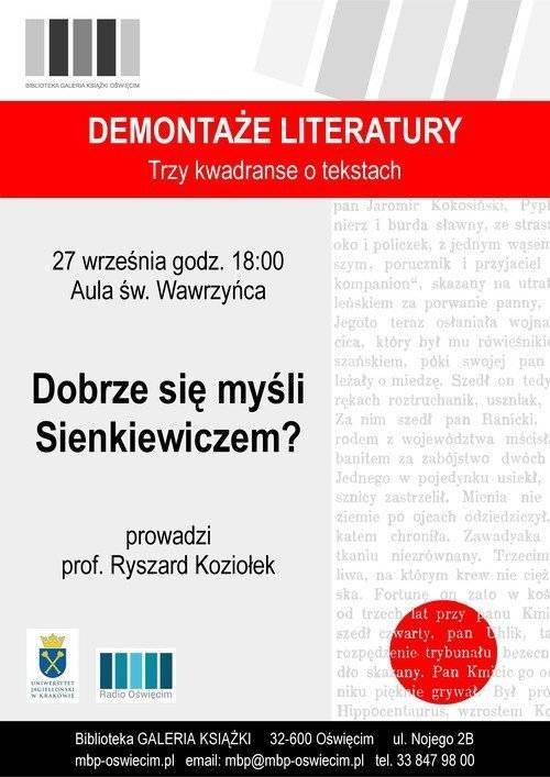 OŚWIĘCIM. Sienkiewicz od podszewki w Miejskiej Bibliotece Publicznej