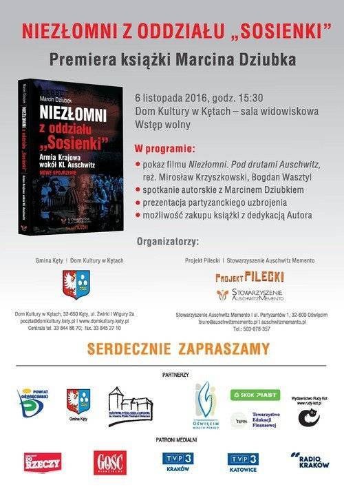 KĘTY. Premiera książki „Niezłomni z oddziału „Sosienki” Marcina Dziubka już 6 listopada