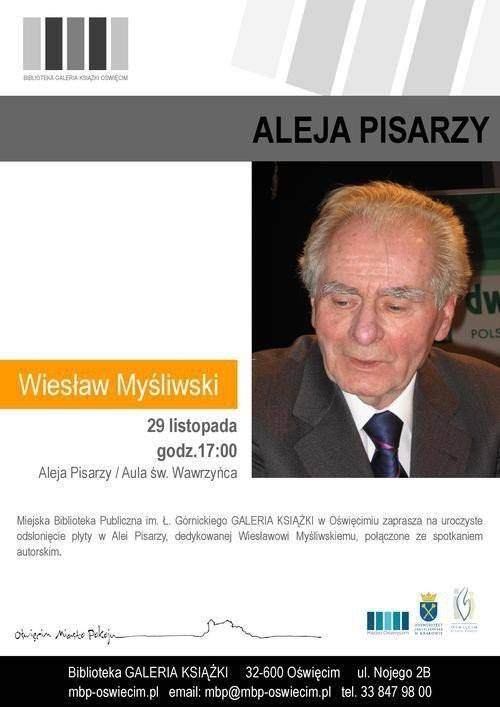 OŚWIĘCIM. Jedenasta płyta w Alei Pisarzy. Odsłoni ją niekwestionowany mistrz słowa, Wiesław Myśliwski