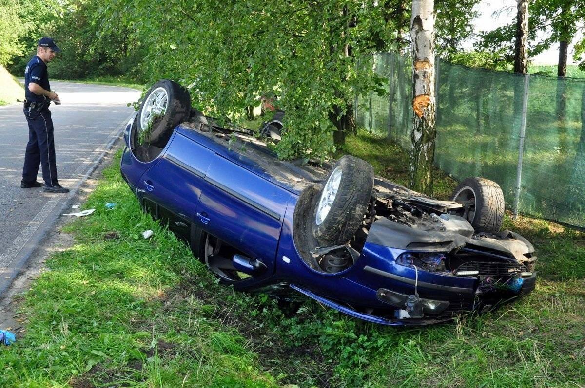 WITKOWICE. Jechał zbyt szybko. Dachował