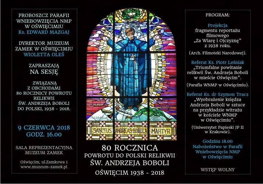 OŚWIĘCIM. W 80. rocznicę powrotu relikwii św. Andrzeja Boboli