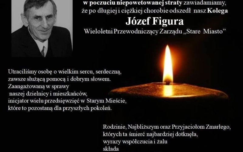 OŚWIĘCIM. Zmarł Józef Figura, wieloletni przewodniczący zarządu "Stare Miasto"