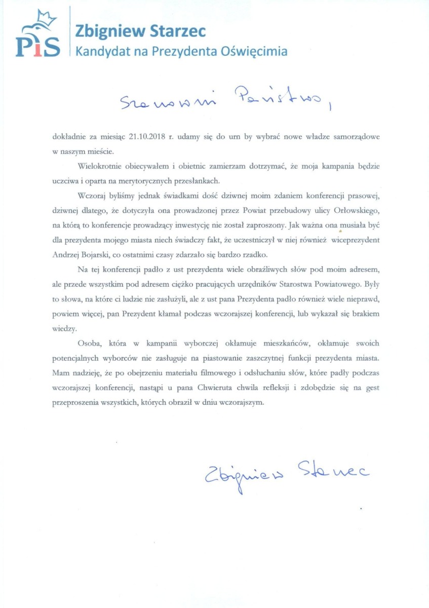 OŚWIĘCIM. Kampania w pełni. Kandydaci obrażają się nawzajem, zarzucając sobie kłamstwa i nieudolność