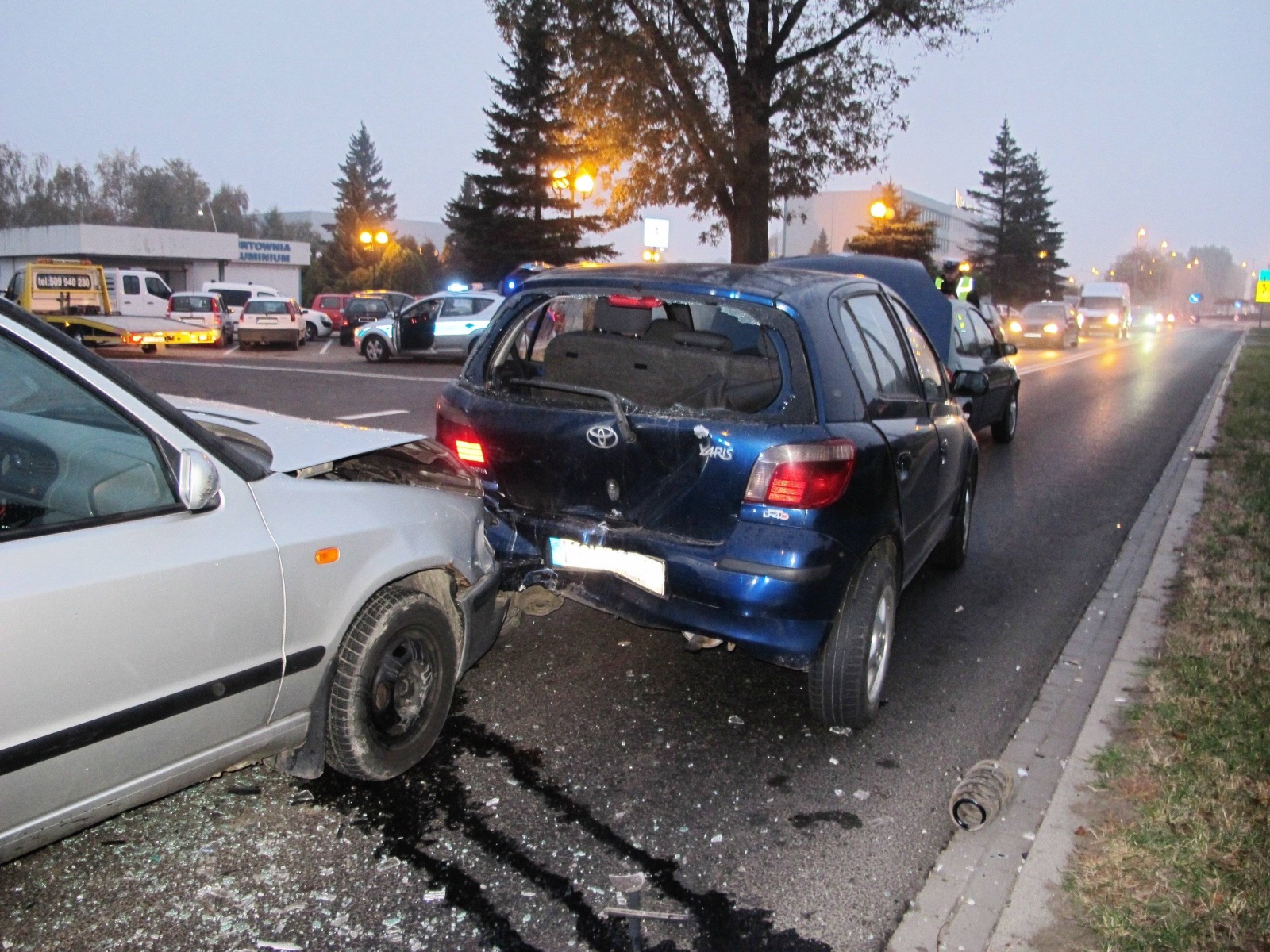 KĘTY. Karambol na ul. Kościuszki
