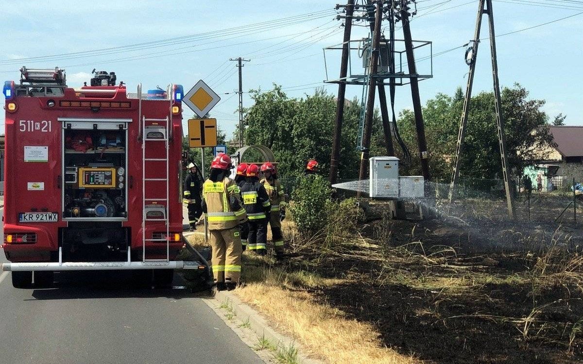 CHEŁMEK. Groźny pożar traw przy ulicy Mickiewicza. Mogło dojść do tragedii