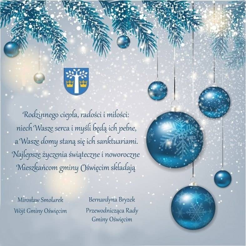 GMINA OŚWIĘCIM. Życzenia świąteczne wójta Gminy Oświęcim oraz przewodniczącej Rady Gminy