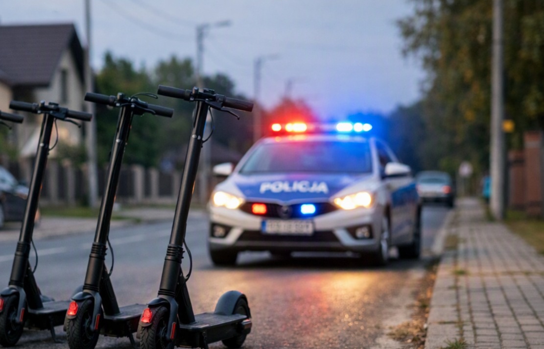 Brzeszcze. Policjanci zatrzymali nastolatków na hulajnogach