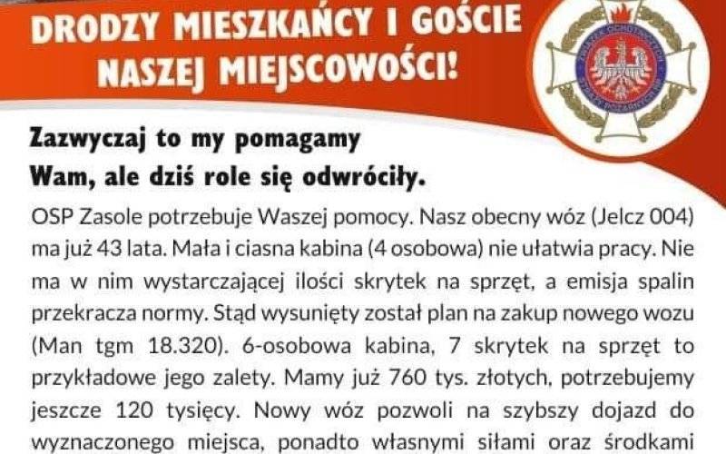 Strażacy z Zasola zbierają na nowy wóz - InfoBrzeszcze.pl