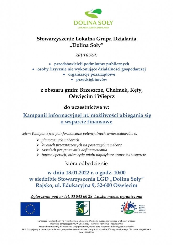 Spotkanie informacyjne nt. możliwości ubiegania się o wsparcie finansowe - InfoBrzeszcze.pl