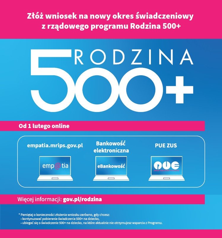 Rodzina 500+. Od 1 lutego można składać wnioski na nowy okres świadczeniowy - InfoBrzeszcze.pl