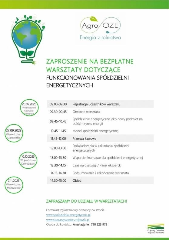 Bezpłatne warsztaty dla rolników i przedsiębiorców rolnych z Małopolski - InfoBrzeszcze.pl