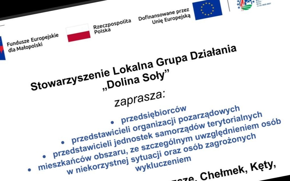 Stowarzyszenie Lokalna Grupa Działania „Dolina Soły” zaprasza na spotkanie - InfoBrzeszcze.pl