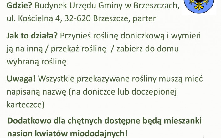 Giełda kwiatowa w Urzędzie Gminy – przynieś, wymień, zabierz rośliny! - InfoBrzeszcze.pl