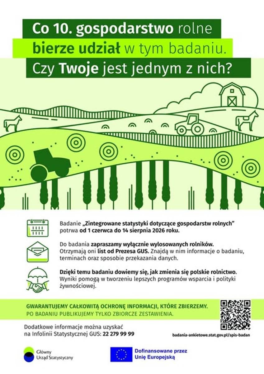 Trwa badanie gospodarstw rolnych prowadzone przez GUS