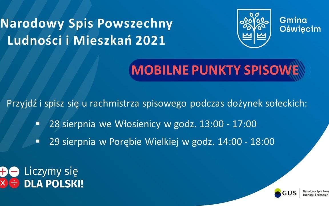 Mobilne punkty spisowego NSP 2021 w gminie Oświęcim