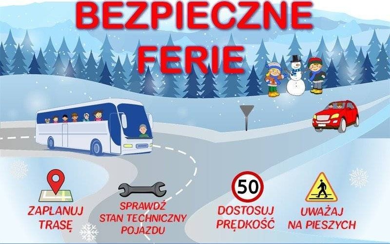 KWP Kraków. Akcja „Bezpieczne Ferie” na drogach w Małopolsce. Porady policjantów