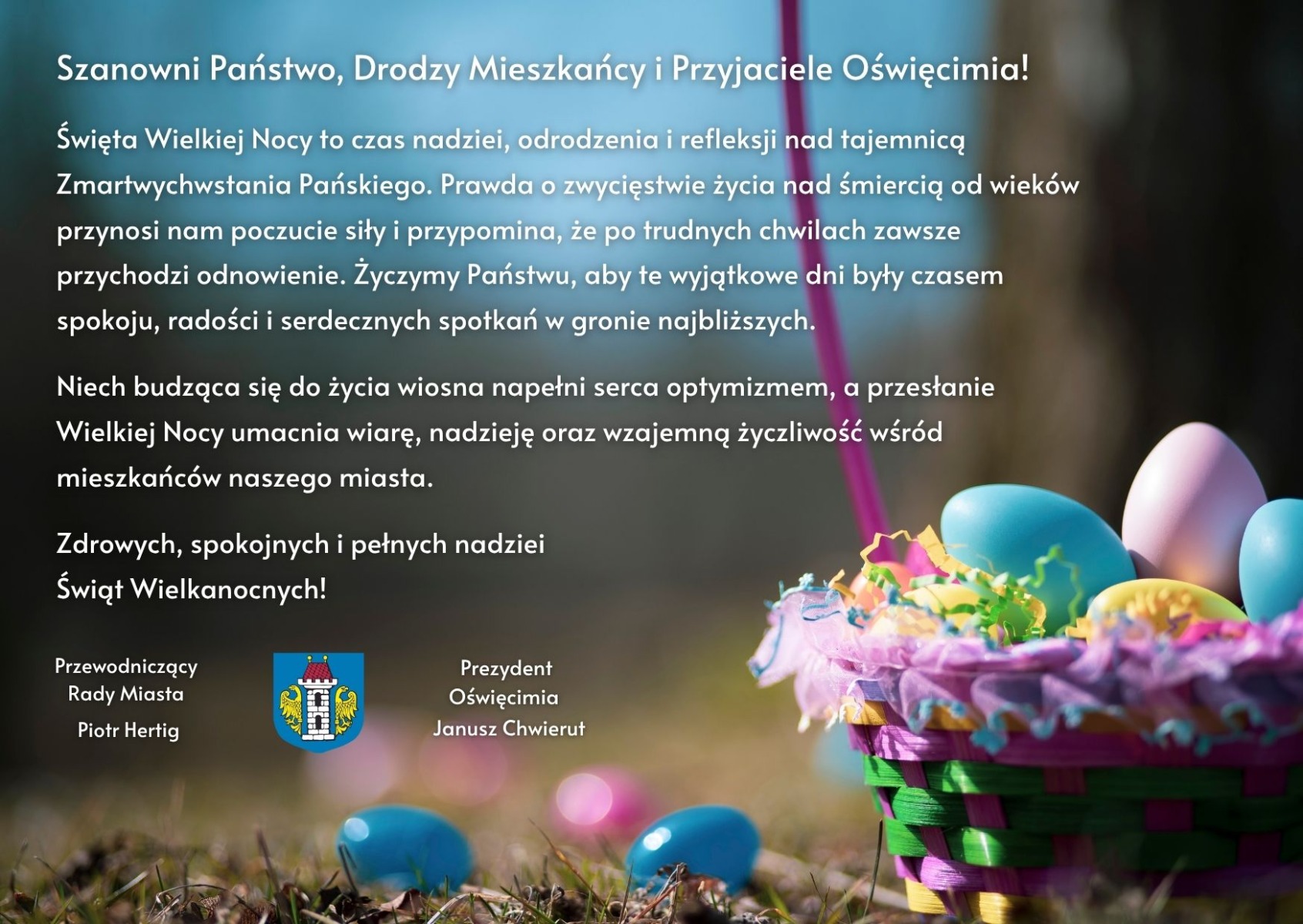 Oświęcim. Życzenia na Wielkanoc