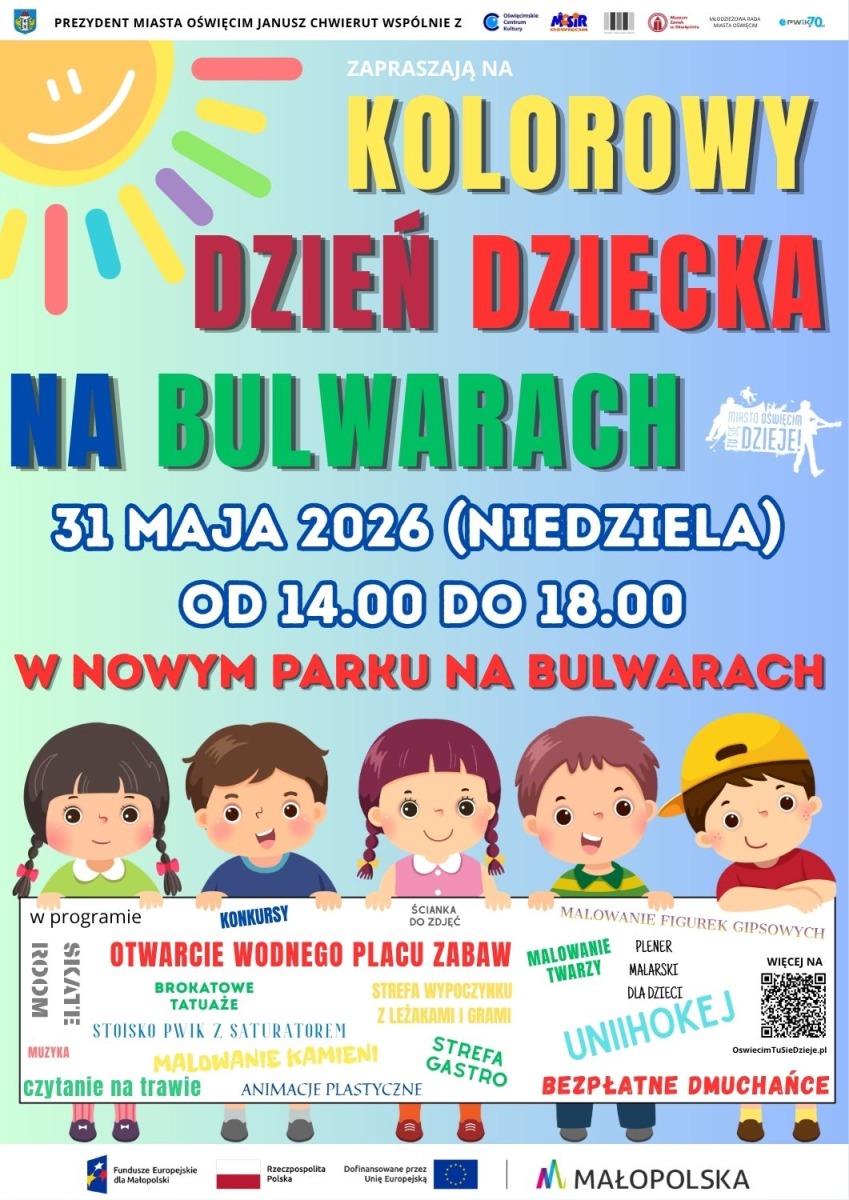 Kolorowy Dzień Dziecka w nowym parku na Bulwarach
