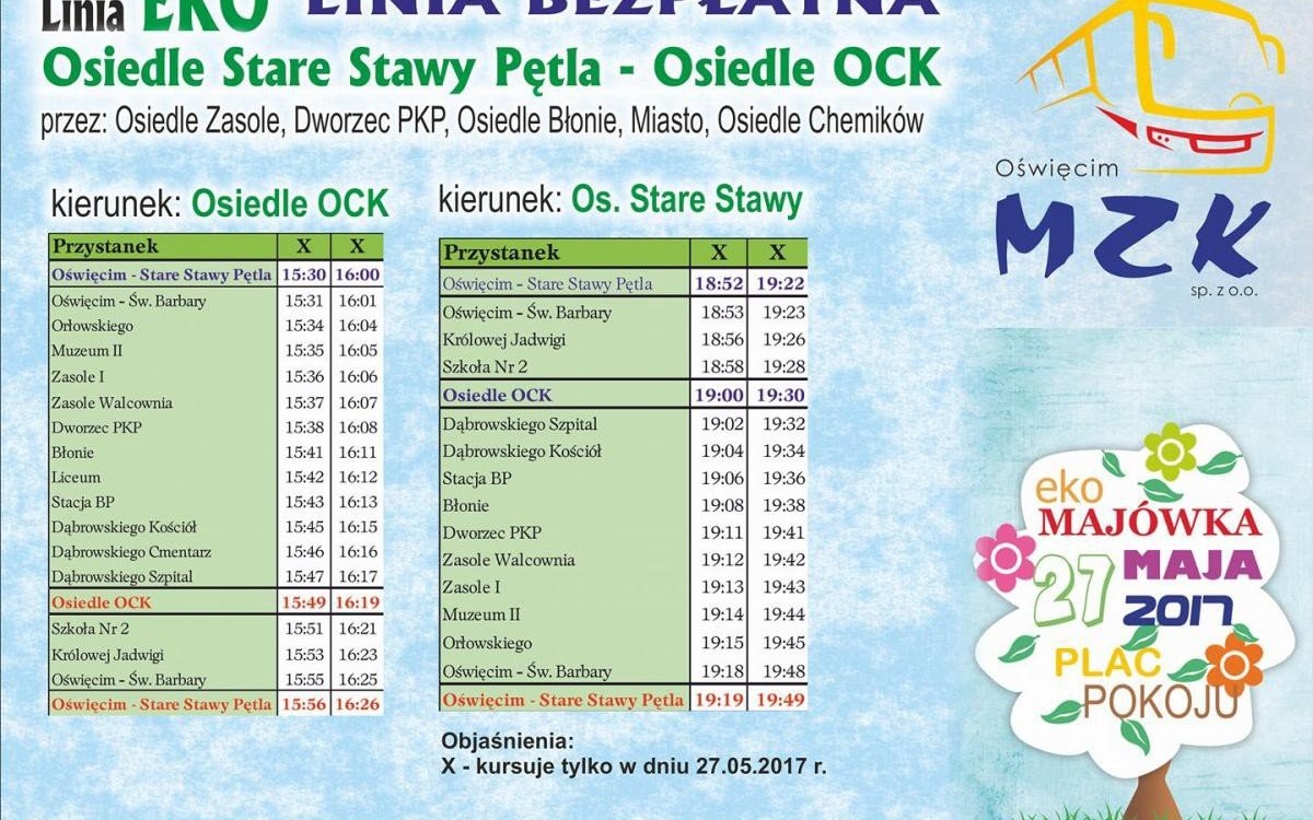Oświęcim. Linia Eko na Ekomajówkę