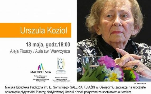 Oświęcim. Urszula Kozioł dołączy do Alei Pisarzy