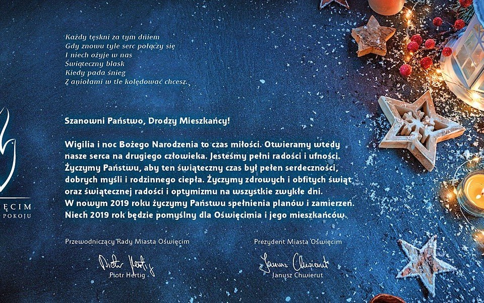 Oświęcim. Życzenia świąteczne