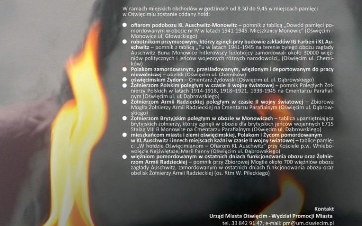 Oświęcim. 27 stycznia. 74. rocznica oswobodzenia KL Auschwitz i miasta Oświęcimia