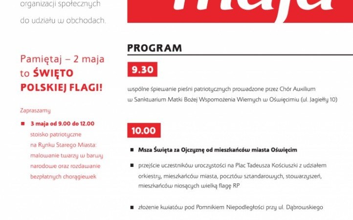 Oświęcim. Obchody 228. rocznicy uchwalenia Konstytucji 3 maja
